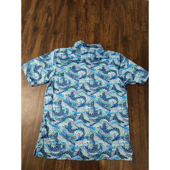 Construct Con.struct Polo Golf Shirt Men's Medium M Dragons print Performance - Picture 6 of 7